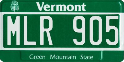 VT license plate MLR905