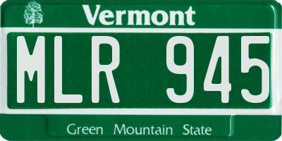 VT license plate MLR945