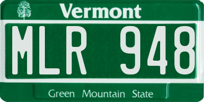 VT license plate MLR948