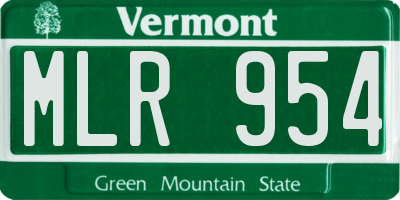 VT license plate MLR954