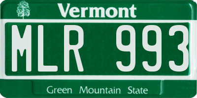 VT license plate MLR993