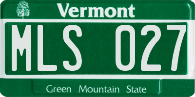 VT license plate MLS027