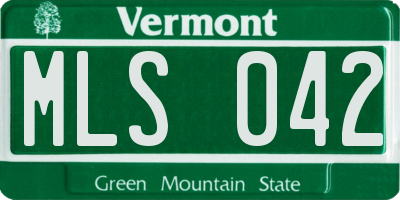 VT license plate MLS042