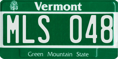 VT license plate MLS048