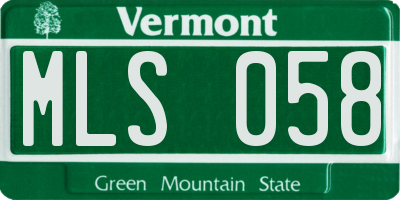 VT license plate MLS058