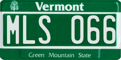 VT license plate MLS066