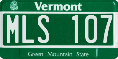 VT license plate MLS107