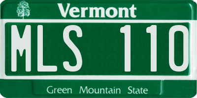 VT license plate MLS110