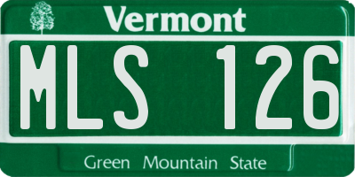 VT license plate MLS126