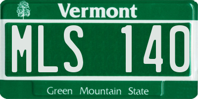VT license plate MLS140