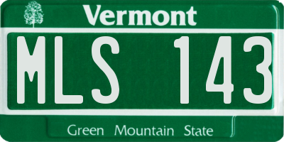 VT license plate MLS143