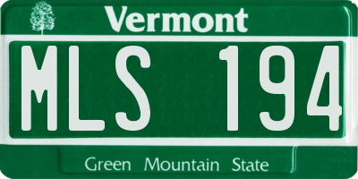 VT license plate MLS194