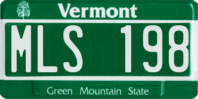 VT license plate MLS198