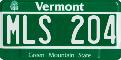VT license plate MLS204