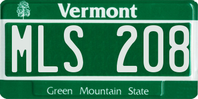VT license plate MLS208