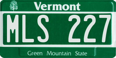 VT license plate MLS227