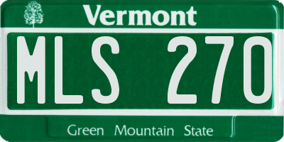 VT license plate MLS270