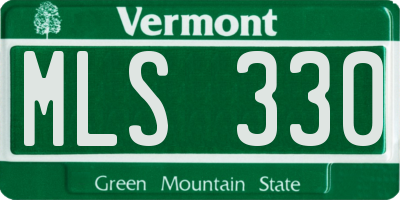 VT license plate MLS330