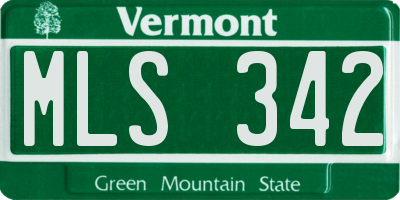 VT license plate MLS342