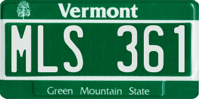 VT license plate MLS361
