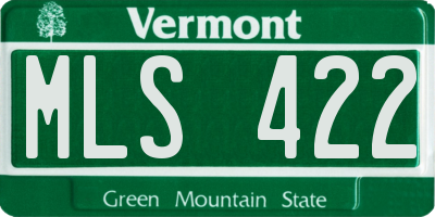 VT license plate MLS422