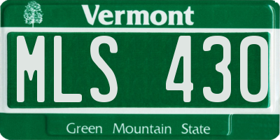 VT license plate MLS430