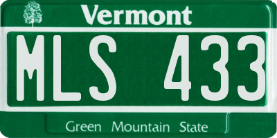 VT license plate MLS433