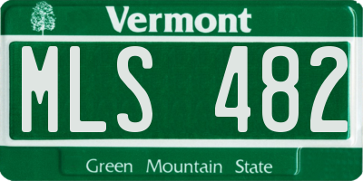 VT license plate MLS482
