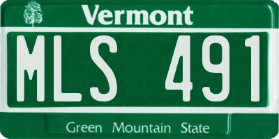 VT license plate MLS491