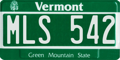 VT license plate MLS542