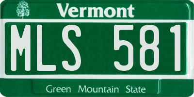 VT license plate MLS581