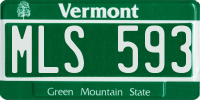 VT license plate MLS593