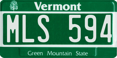 VT license plate MLS594