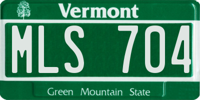 VT license plate MLS704