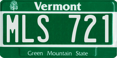 VT license plate MLS721