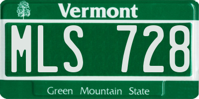 VT license plate MLS728