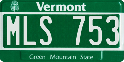 VT license plate MLS753