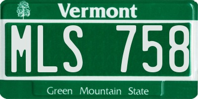 VT license plate MLS758
