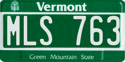 VT license plate MLS763