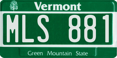 VT license plate MLS881