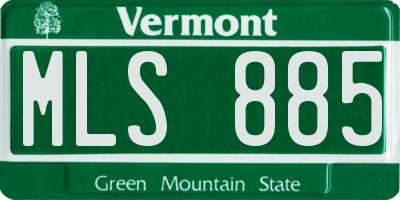 VT license plate MLS885