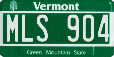 VT license plate MLS904
