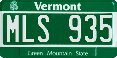 VT license plate MLS935