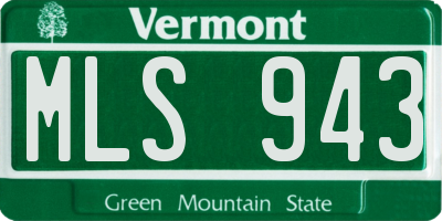 VT license plate MLS943
