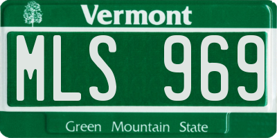 VT license plate MLS969