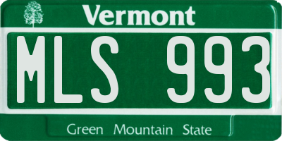 VT license plate MLS993