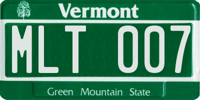 VT license plate MLT007