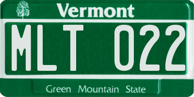 VT license plate MLT022