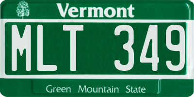 VT license plate MLT349