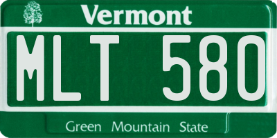 VT license plate MLT580